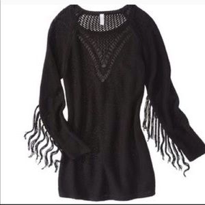 Black fringe sweater
